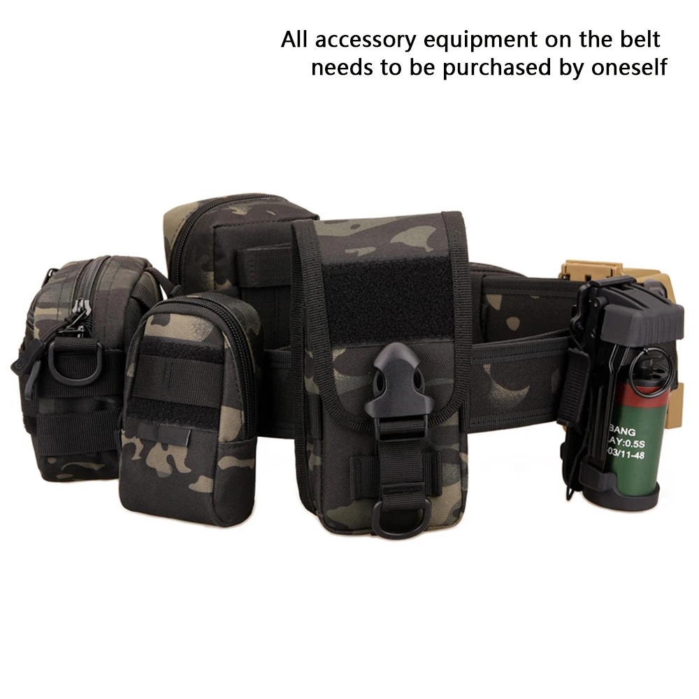 TUSHI Neuer taktischer Gürtel mit Schnellverschluss für Herren, Outdoor-Camouflage-Nylon, breiter Taillengürtel für Bergsteigen, Wandern, Arbeit, Angeln – Detail 2