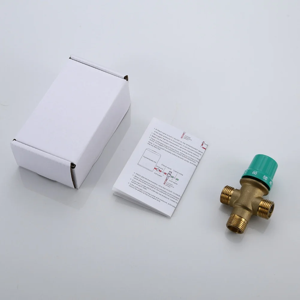 All-Copper Thermostatic Mixing Valve Temperature Control Valve 1/2inch Interface For Water Heater Kitchen Bath