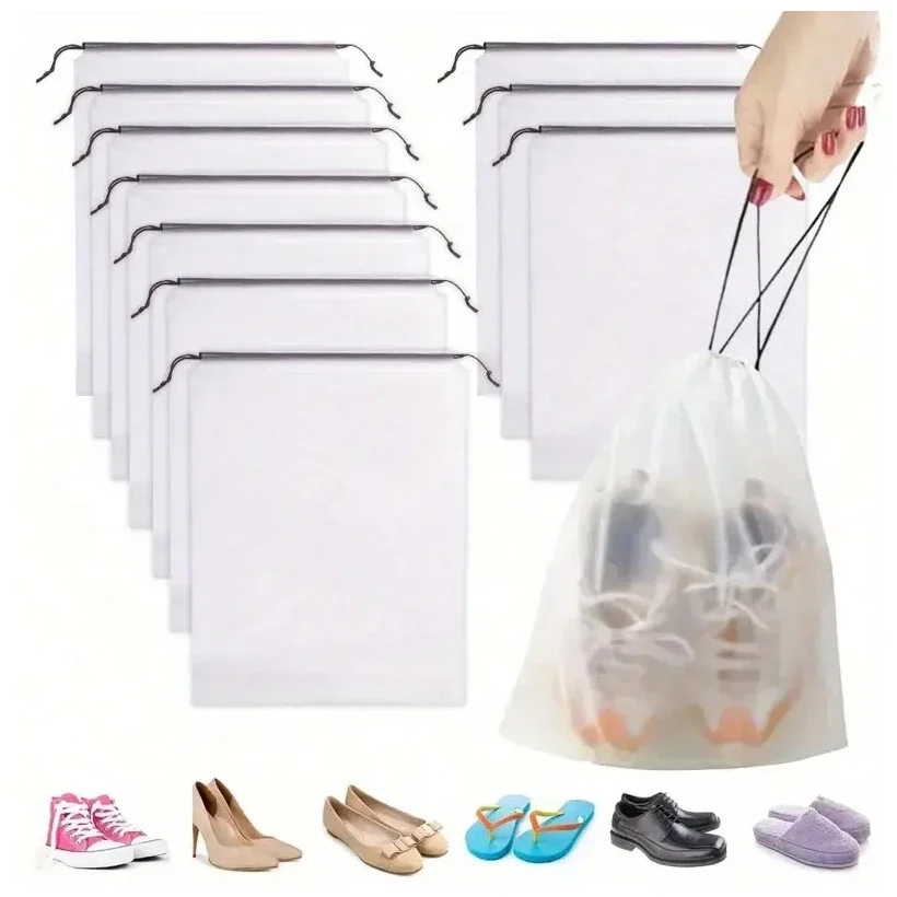 Frosted Drawstring Storage Bag Lightweight Portable Underwear Shoes Clothing Organizer Dust-proof Travel Bag