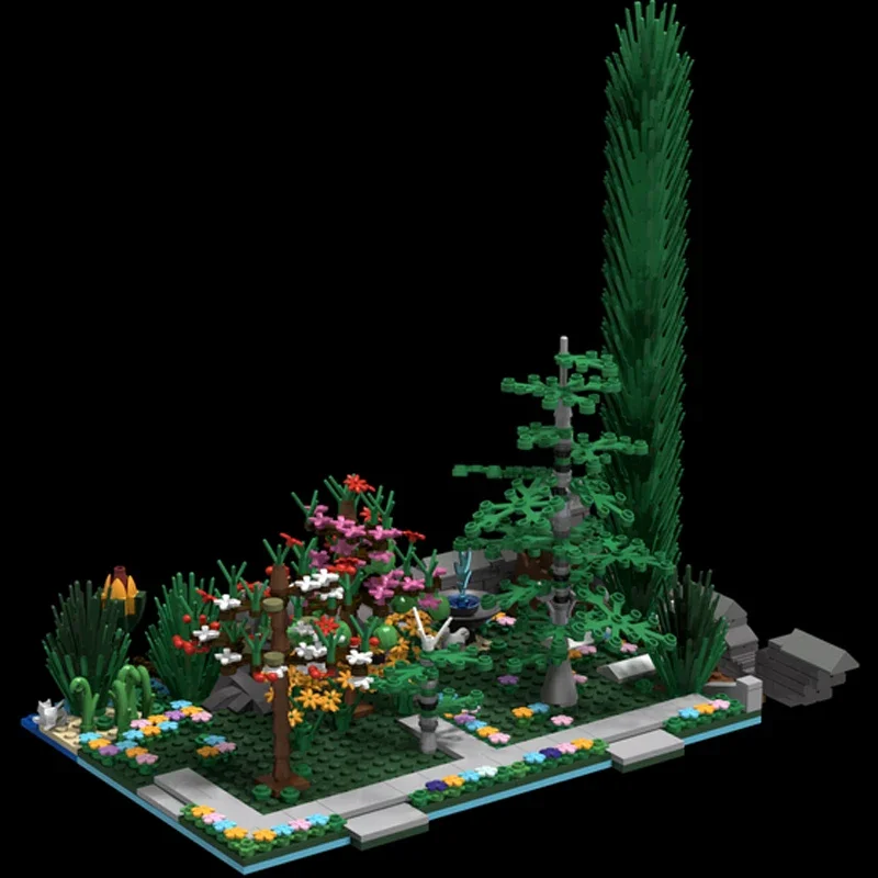 

756 деталей MOC: Большая диорама «Кладбищенский уголок» — конструктор, рождественский подарок, развивающая игрушка для развития терпения и концентрации