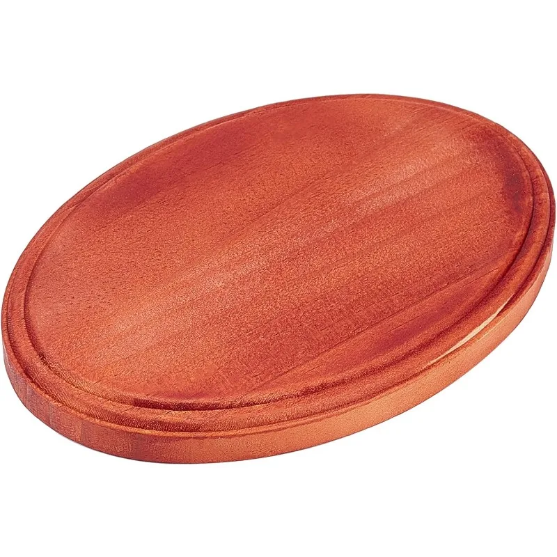 1pcs Oval Wood Display Base 6.8 x 4.8” Hand Casting Sculpture Base Solid Wood Plaques with Edge Wooden Display Board for Craft