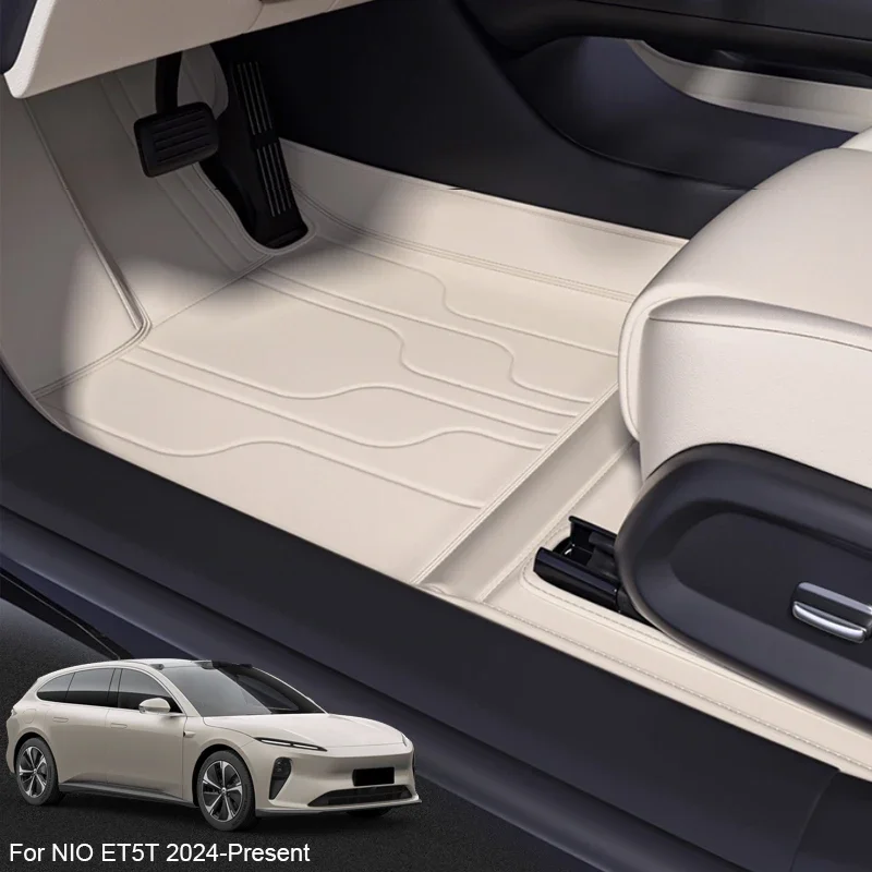 Custom Nappa Leather Anti-Slip Car Foot Protect Mat Luxury Waterproof Floor Pad Interior Accessory For NIO ET5T 2024-Present