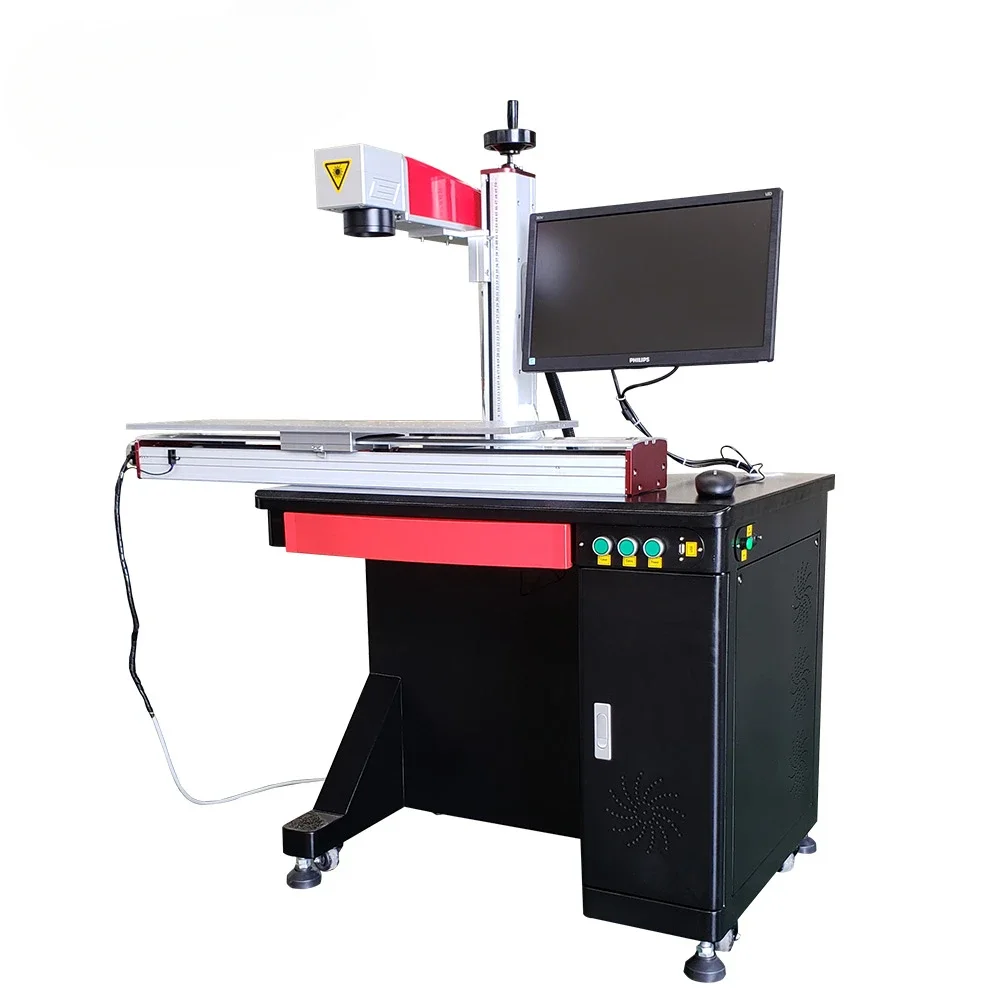 Desktop Sliding Expansion 3d Electric Table Fiber Laser Marking Machine For Phone Case Metal Card Logo Printing Machines