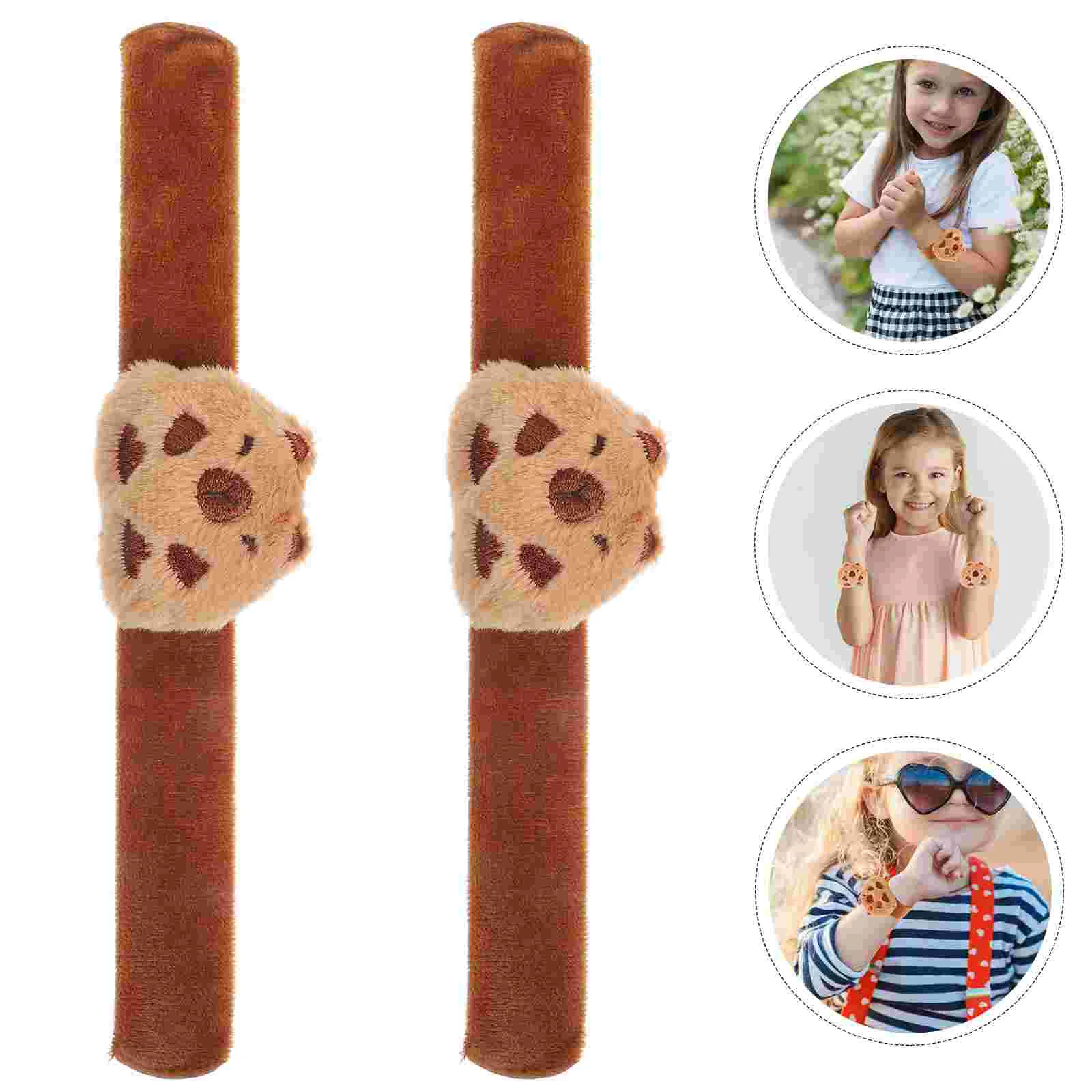 2 Pcs Capybara Animals Snap Bracelets Bulk Slap Party Button Festival Metal Child