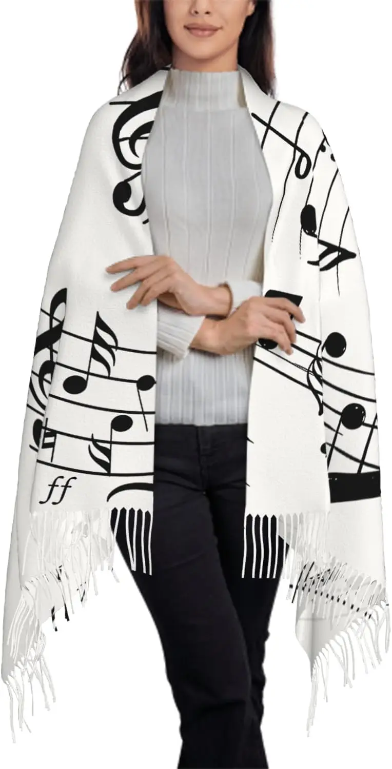 وشاح كبير الحجم للنساء، وشاح كلب البلدغ المبهج، أوشحة شرابة لخريف وشتاء، شال - 77.6 × 28.3 بوصة #3