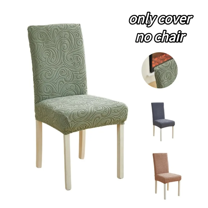 Nordic Dining Chair Covers Elastic Jacquard All-inclusive Chairs Slipcover Furniture Protector Living Room Home Kitchen Banquet