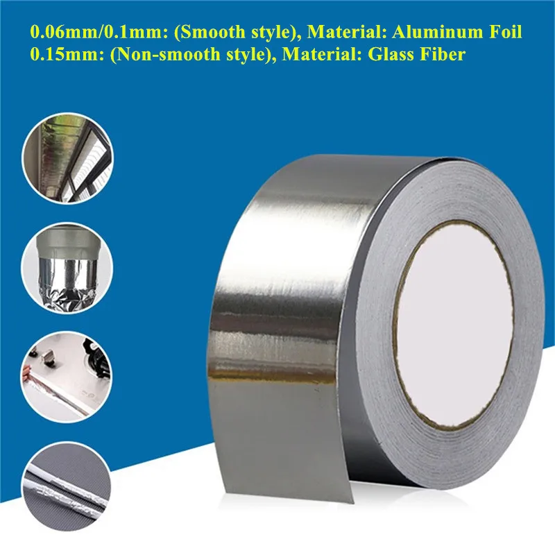 YITAPE Aluminum Foil Tape High Temperature Resistant Kitchen Pipe Repair Waterproof Adhesive Sealing Tape Heat Insulation 5cm*5M
