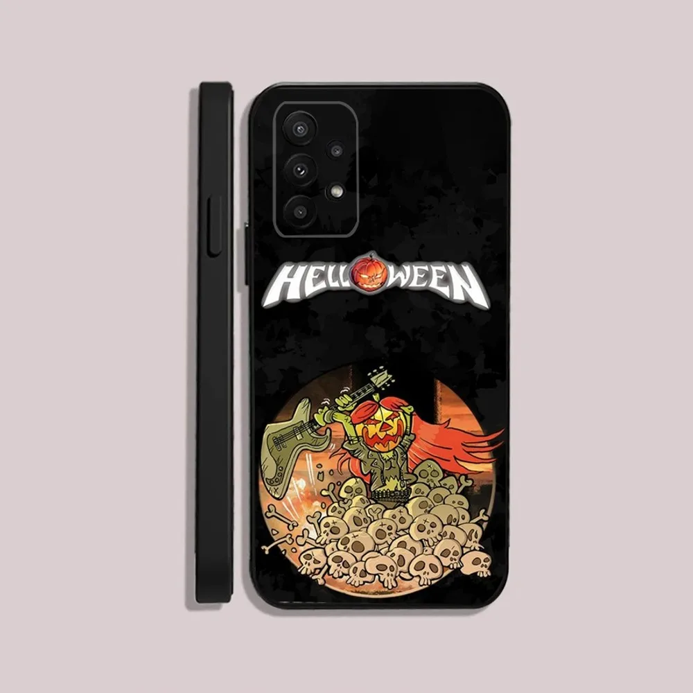 Band H-Helloween Phone Case For Samsung S24,23,22,30,21,10,9,Ultra,Plus,Lite,FE,5G Black Soft Case