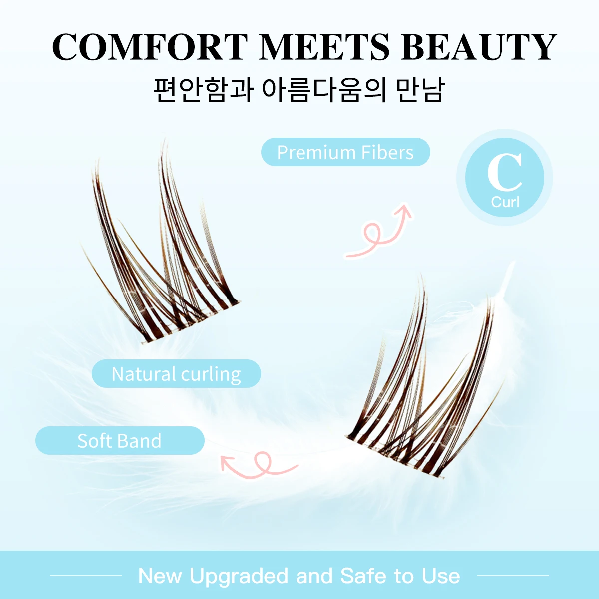 Cils magnétiques 80 grappes sans colle cils vaporeux naturels réutilisables faux cils boucle moelleuse Ultra-mince confortable