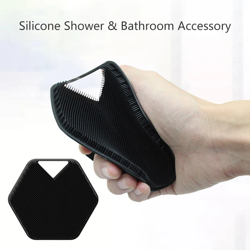 1PC Body Scrubber Exfoliates Deep Cleans Silicone Shower & Bathroom Accessory with Bespoke Bristles and Ergonomic Handles