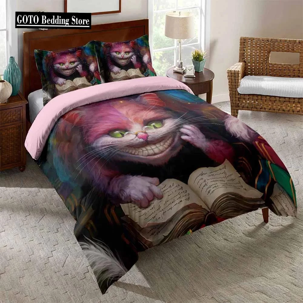 

Read Cat Bedding for Girls Boys Cute Colorful Cast Pattern Bedspread 3D Print Cats Theme Bold Color Black Animal Duvet Cover