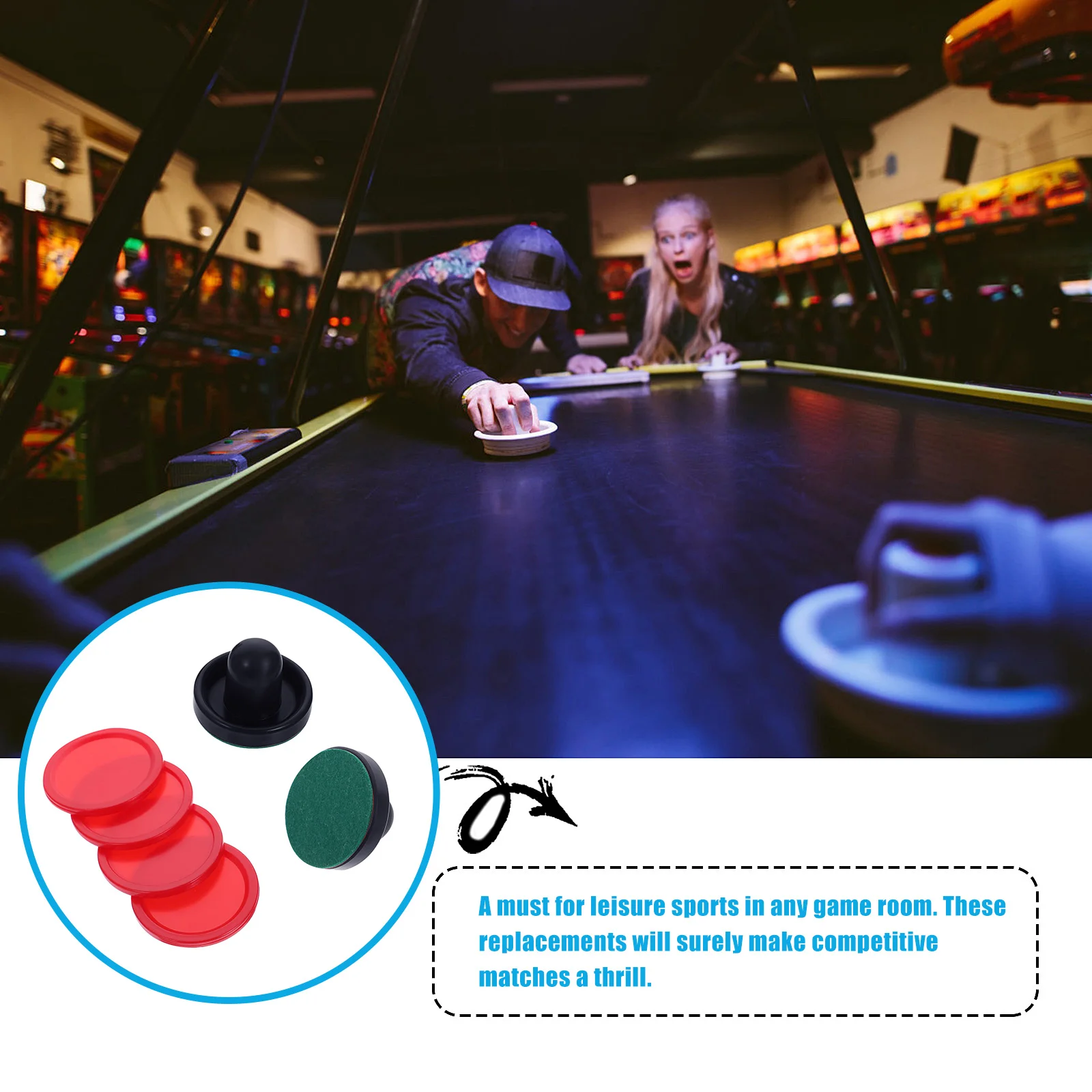 

Game Table Hockey Accessories Air Puck and Paddles Replace Pucks for Blue Child