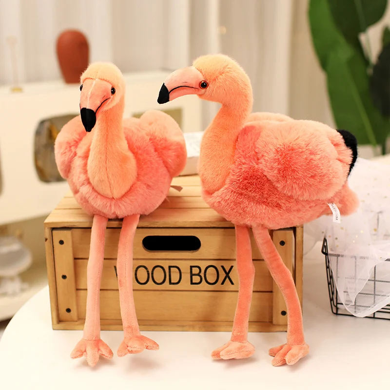 

45cm Lifelike Flamingo Plushie Toy Simulation Soft Stuffed Love Bird Doll Home Room Decor Wedding Gift Kids Birthday Gift