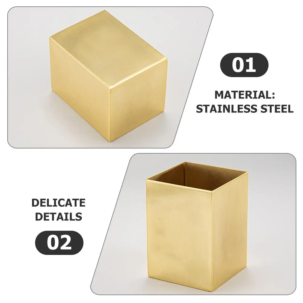 Stainless Fountain Pen Holder Desktop Accessories Office Stand Stationery Rack Organizer for Steel Pencil Cup Table