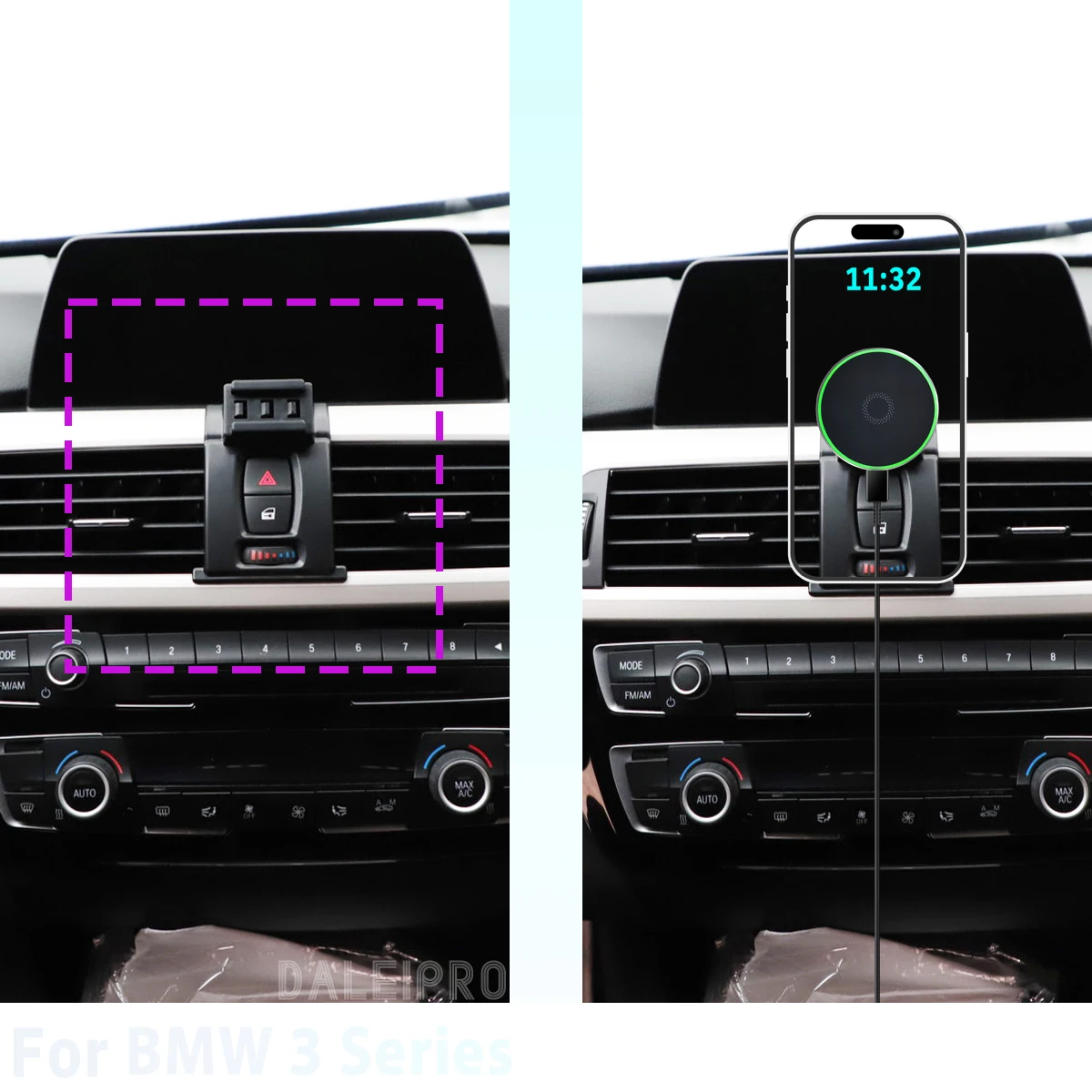 Made to measure for BMW 3 Series F30 F31 2013 2014-2019 Phone Holder Car Magnetic Phone Mount Smart Sensing Wireless Charging