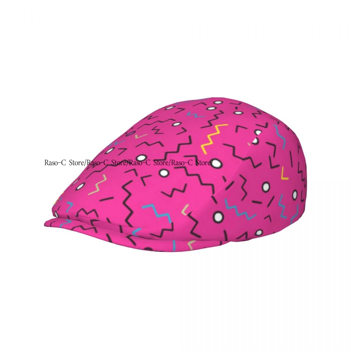 Unisex Adult Forward Peaked Cap Geometric Triangle Line Circle Hipster Newsboy Flat Cap Casual Streetwear Ivy Driving Hat