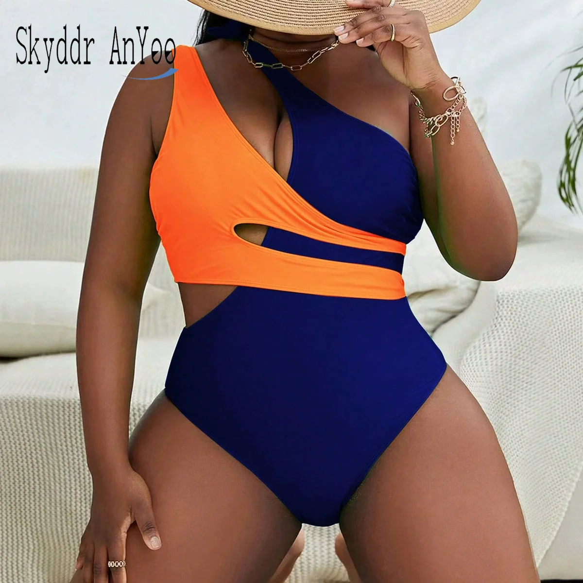 

Beach Vacation Plus Size Sexy One Piece Swimsuit For Women Cut Out Monokini High Waisted Tummy Control Bathing Suit