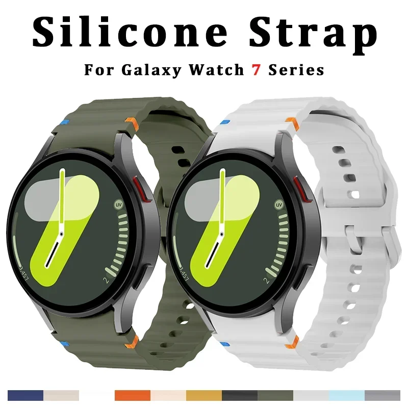 Correa de silicona Original para Samsung Watch 7, 6, 5 pro, 44mm, 40mm, 45mm, pulsera deportiva FE para Galaxy Watch 6, Correa clásica de 43mm y 47mm