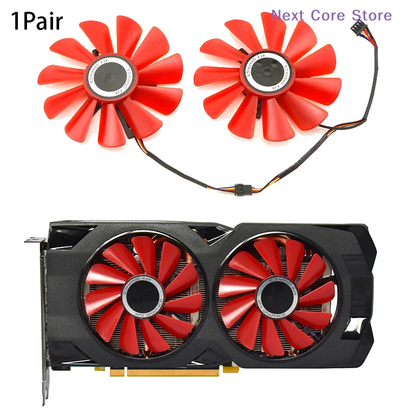 [NC]1 Pair 87MM Diameter RX-570- RX-580- FDC10U12S9-C For RX570 RX580 Video Graphics Cards Cooling As Replacement Fan[NC]