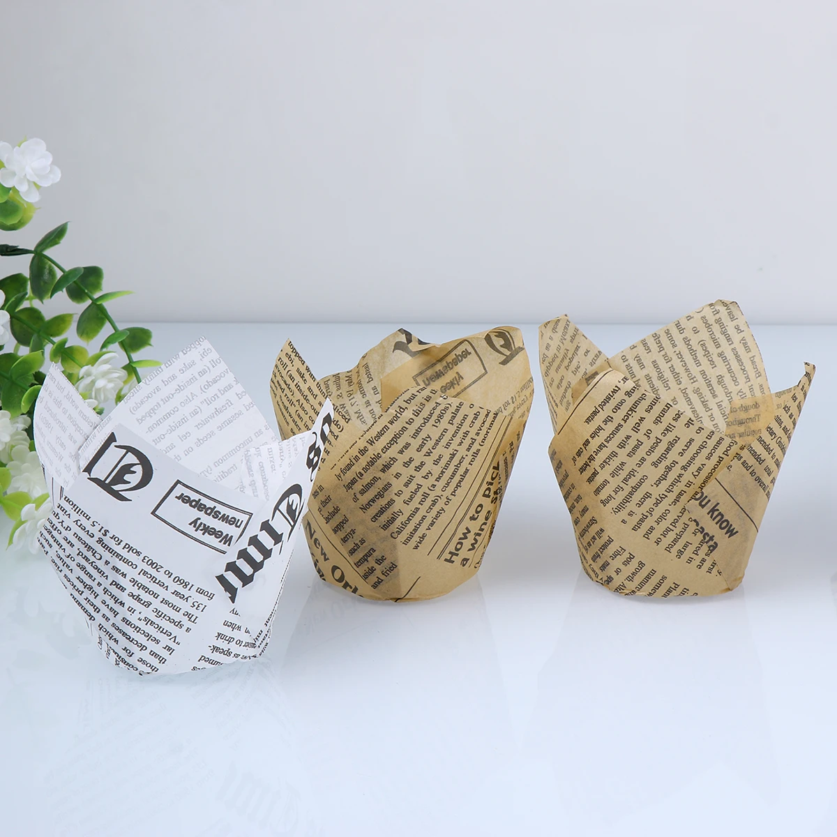 150 Uds. De vasos de papel para envolver pasteles, mezcla blanca Natural segura para pasteles, repostería, barbacoas, frutas secas, fiesta, reunión familiar, uso para eventos