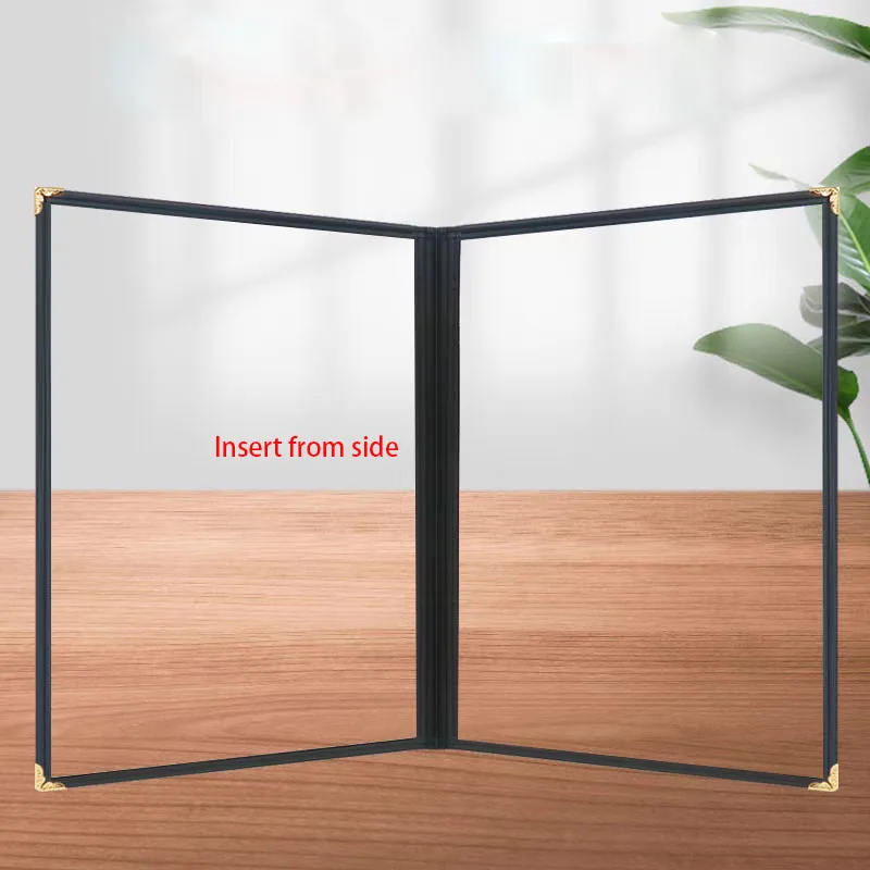 10PCS 23.5x17cm Cover For A5 14.5x21.5cm Sheet Plastic Menu Price List Transparent Display Book