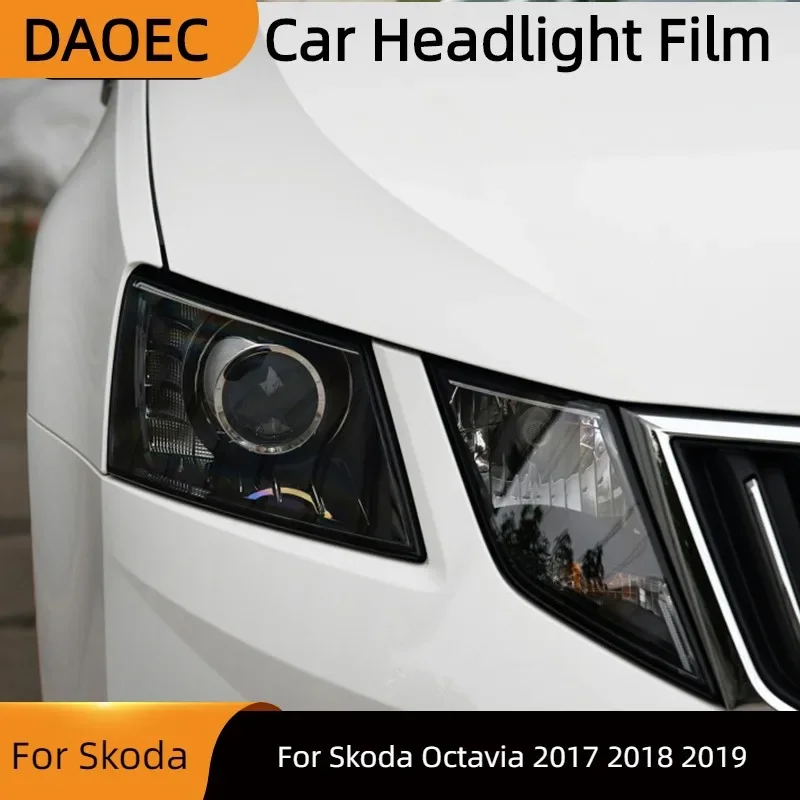 

For Skoda Octavia 2017 2018 2019 Car Headlight Tint Black Protective Film Protection Transparent TPU Stickers Accessories