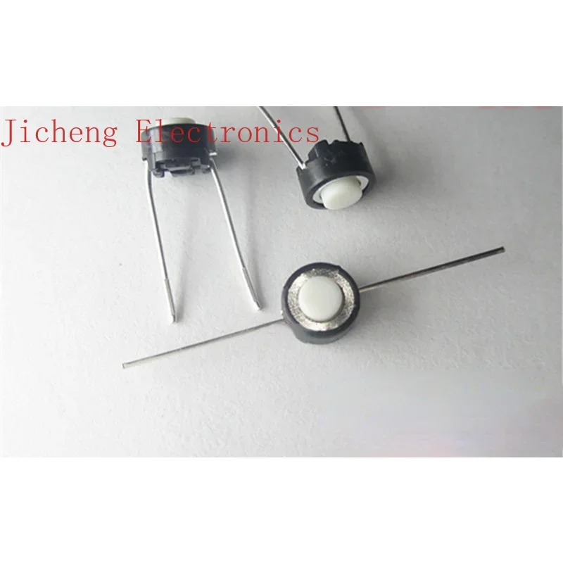 10PCS Japanese Touch Switch 6*6*4.3mm Plug-in 2-pin SKRGADD010 Button Micro-motion White Circle.