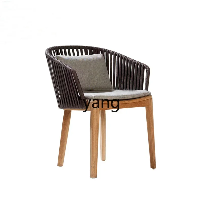 LH outdoor tables and chairs solid wood courtyard villa garden creative coffee shop preservative wood furniture