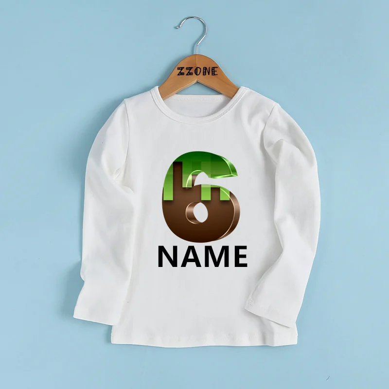 Maglietta per ragazzi di compleanno Mc numero di gioco stampa bambini 1 2 3 4 5 6 7 8 9 anni personalizza nome T-shirt neonate vestiti a maniche