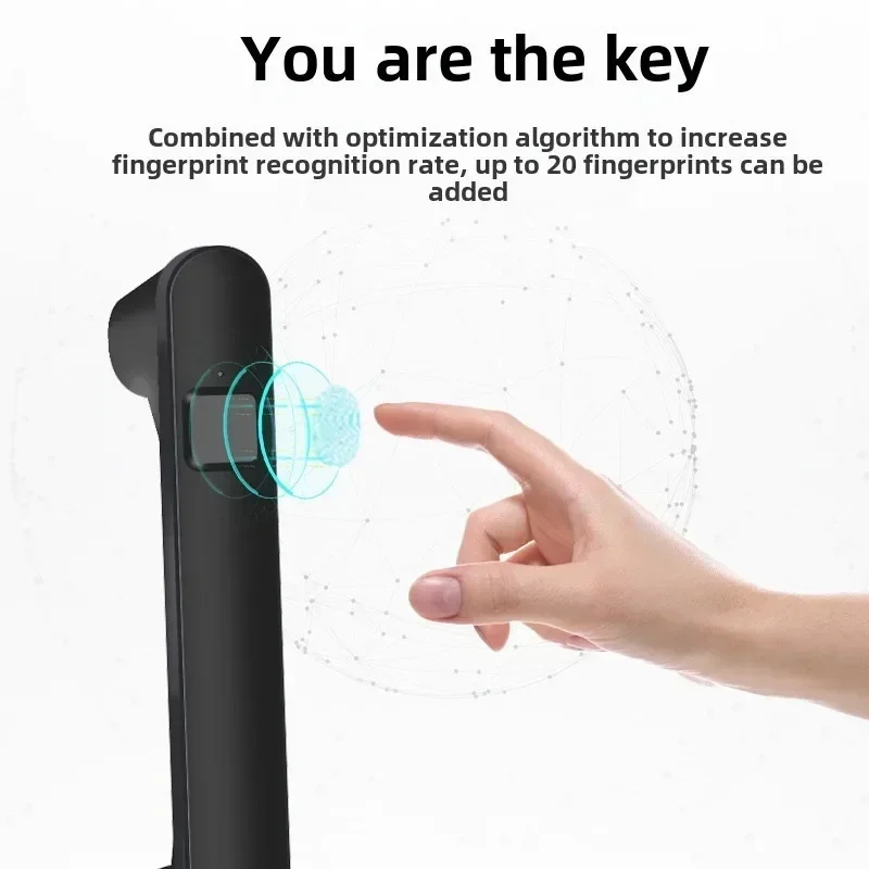 Intelligent Office Drawer Lock, Fingerprint Recognition, Cabinet Password Handle Lock, Metal Material, Dual-mode Switching