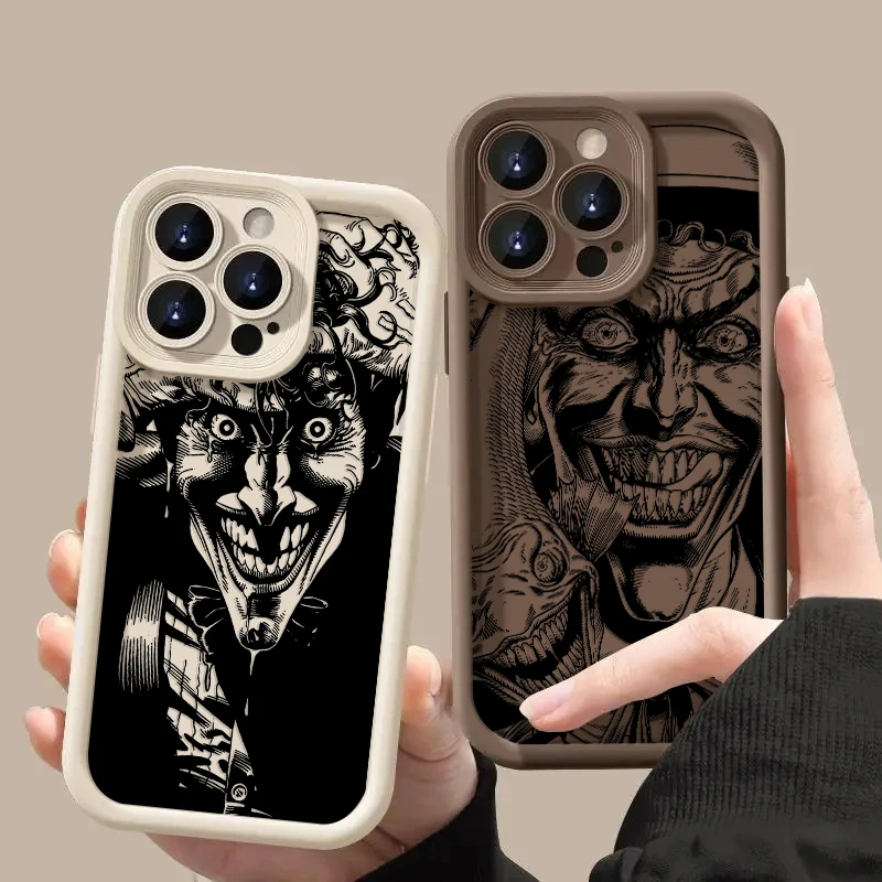 Dark Knight Horrifying Joker For iPhone 15 14 13 12 11 Pro Max XS X XR 7 8 Plus 6S 5S Silicon Eye Ladder Phone Case