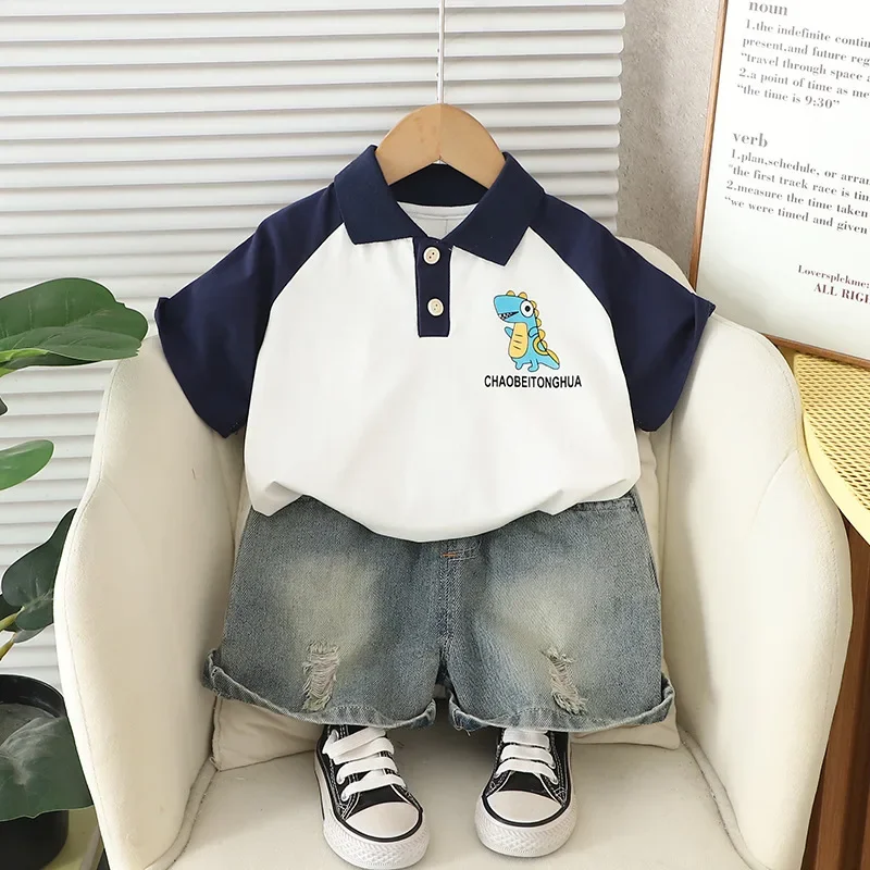 

New Summer Baby Boys Clothes Kids Clothing Set Children Short Sleeved T-Shirt Shorts 2Pcs/Sets Infant Fashion Cartoon Costume
