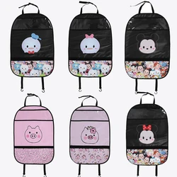 Cute Car Seat Back Cover Protector for Kids Children Baby PU Leather Cartoon Waterproof Touch Screen Anti-kick Mat Storage Bag