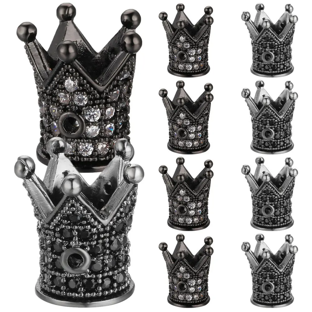 

10pcs Crown For Jewelry Making Diy Craft Spacer Beads Charm Pendant Necklace Bracelet Rhinestone Crowns Loose Beads