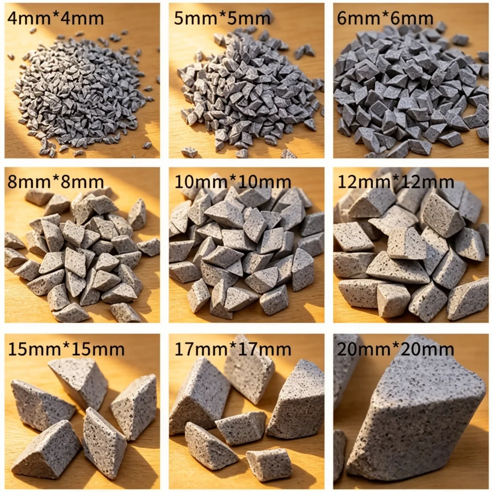 500g Brown corundum oblique triangle coarse polishing stone Rust remove deburring abrasive for Vibration grinder