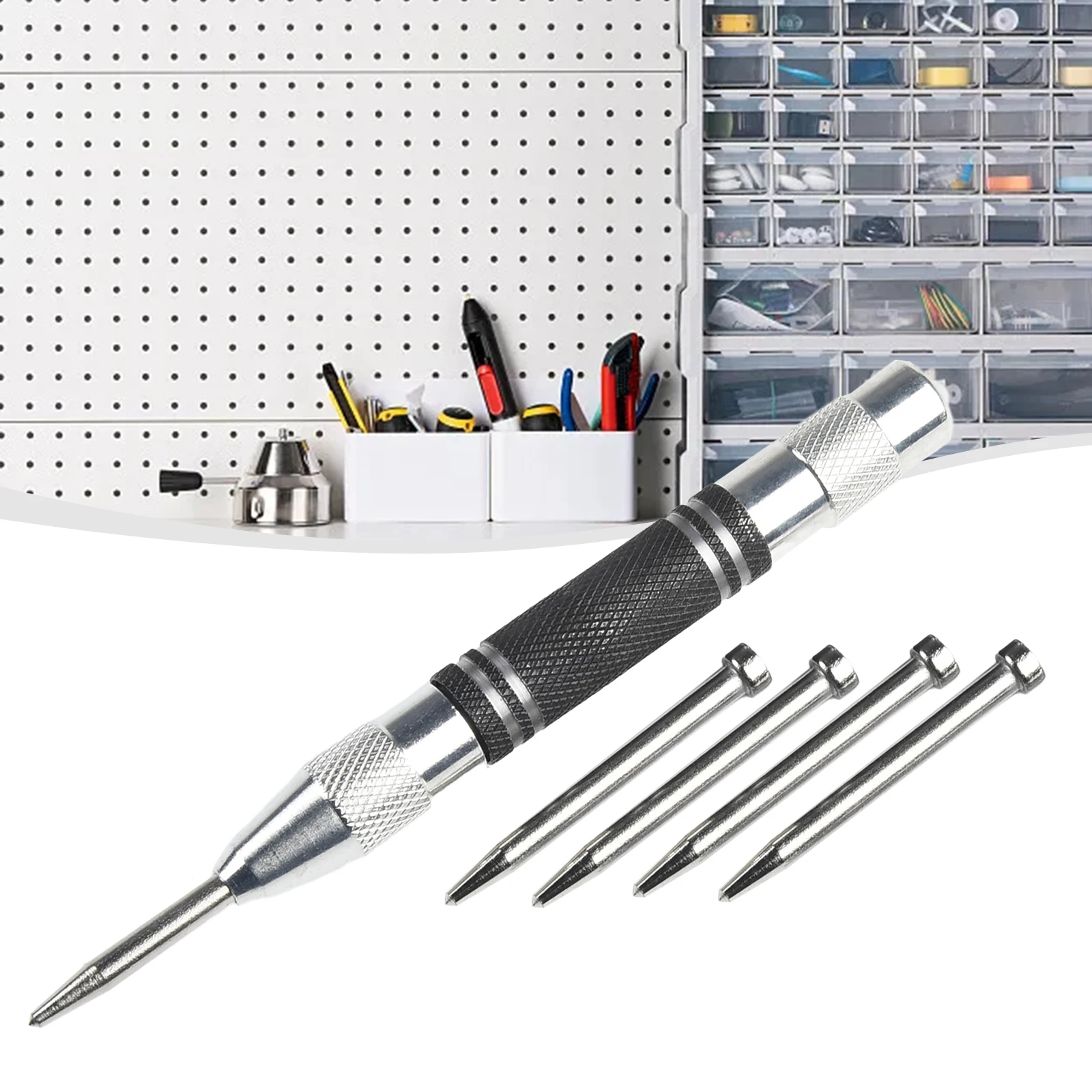 

1 Set Automatic Center Punch Spring Adjustable Pin Marker Punch Set Woodworking Glass Press Dent Metal Drill Hand Tools