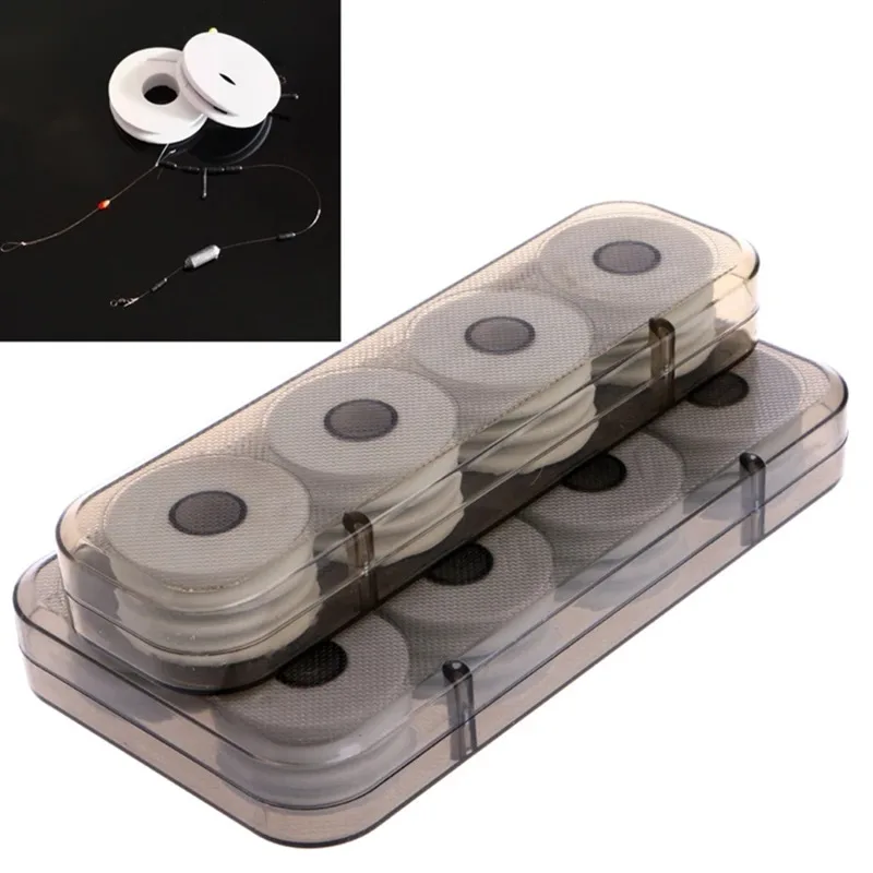 8/16PCS Translucent Fishing Tackle Box Magnetic Spools Line Box Fishing Line Shaft Bobbin Fishing Tackle Fishing Rod Accessories