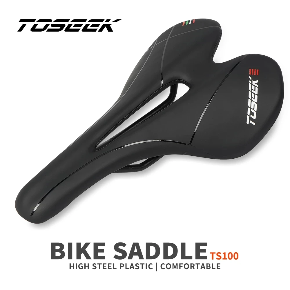 

TOSEEK TS100 Bicycle Seat Saddle MTB Road Bike Saddles PU Ultralight Breathable Comfortable Seat Cushion Bike Racing Seat Parts