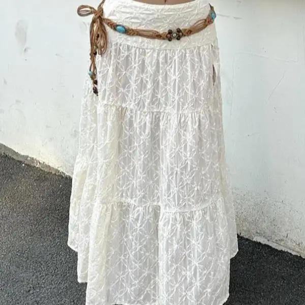 

Retro Long Casual Skirt for Women Autumn Season Seven Sve T-irt ort Pants Cross-Border New Sle No Belt Required