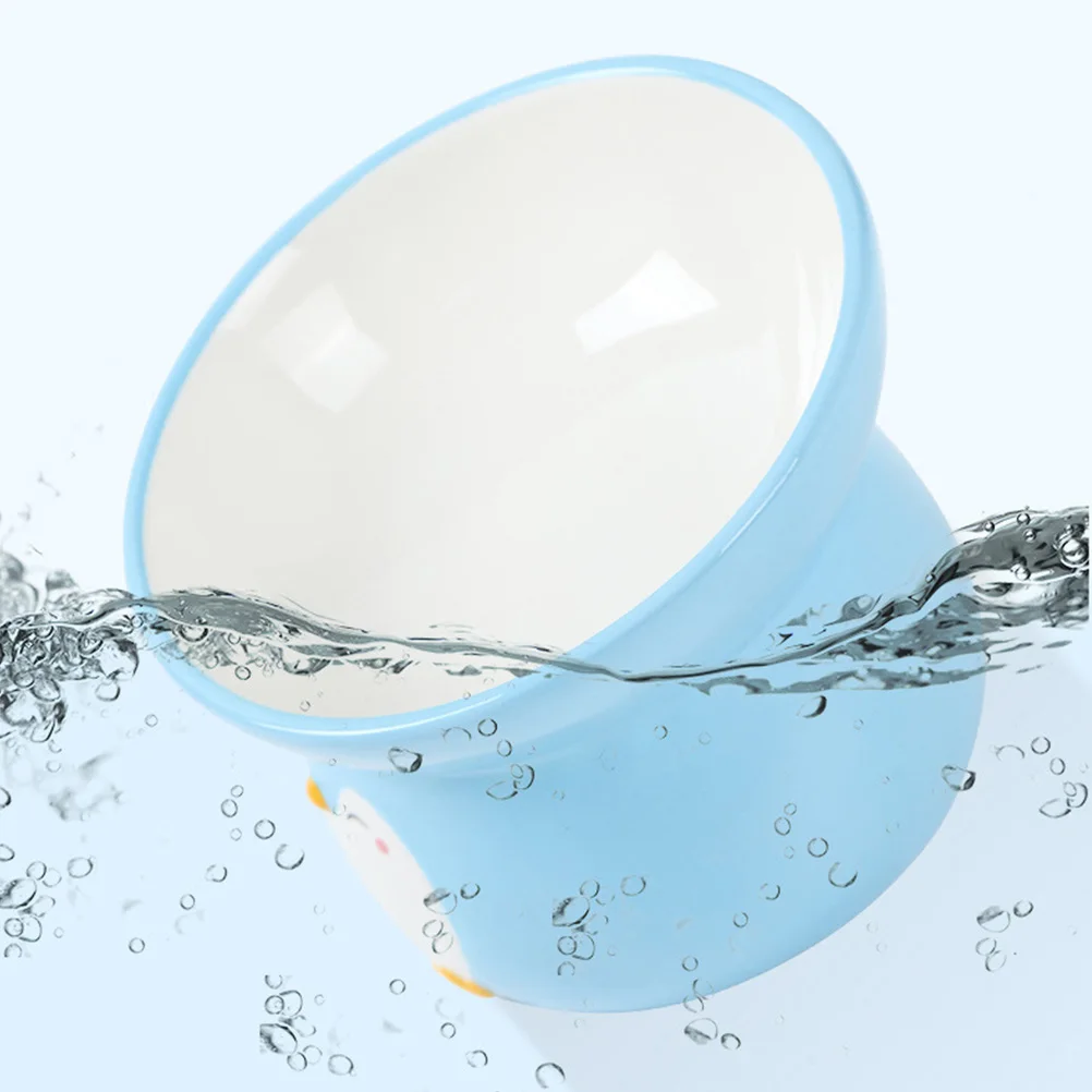 

Cat Food Raised Elevated Bowl Waterproof Anti-Spill Ceramic Pet Feeder Slanted Mouth Feeding Dish for Cats Small Medium Dogs