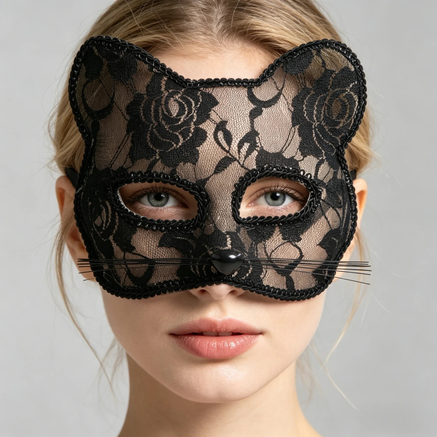 2 Stück Sexy Spitzen-Katzenmasken für Frauen, Partymasken, Cosplay für Erwachsene, Maskerade, Tier-Spitzen-Halloween-Kostüm, lustige Requisite