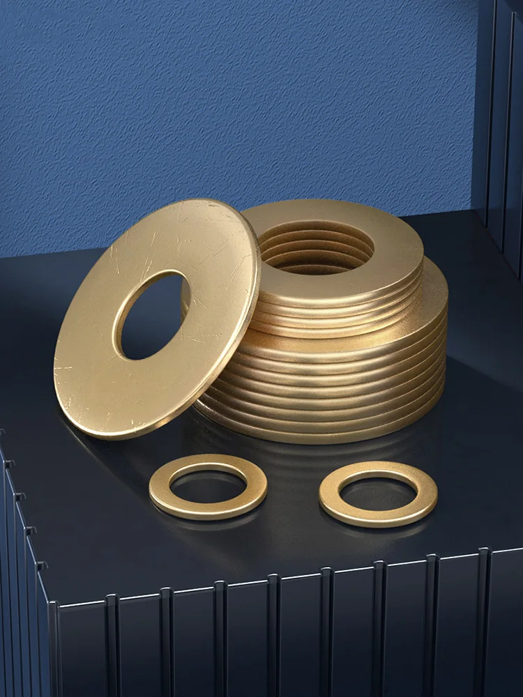 Solid Brass Copper Flat Washer M8 M10 M12 M14 M16 M18 M20 M22 M24 Brass Flat Washer Various Specifications Copper Gasket Ring