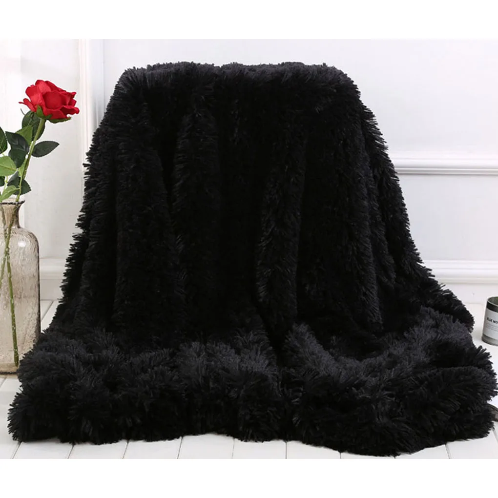 

Длинное плюшевое одеяло, однотонное мягкое покрывало для сна, одеяло для сна, покрывало, простыня, диванная подушка