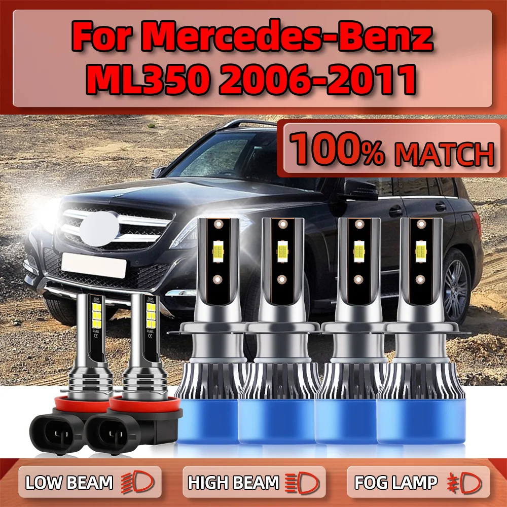 

360W 60000LM H7 LED Headlight Bulbs 6000K White Auto Fog Lights 12V For Mercedes-Benz ML350 2006 2007 2008 2009 2010 2011