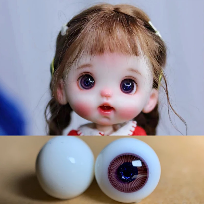 YESTARY BJD ตุ๊กตาอุปกรณ์เสริม Eyeball 10มม.3D Movable Black Pearl ตา DIY แฟลชสีตาสำหรับ1/8 OB11ตุ๊กตาอุปกรณ์เสริม