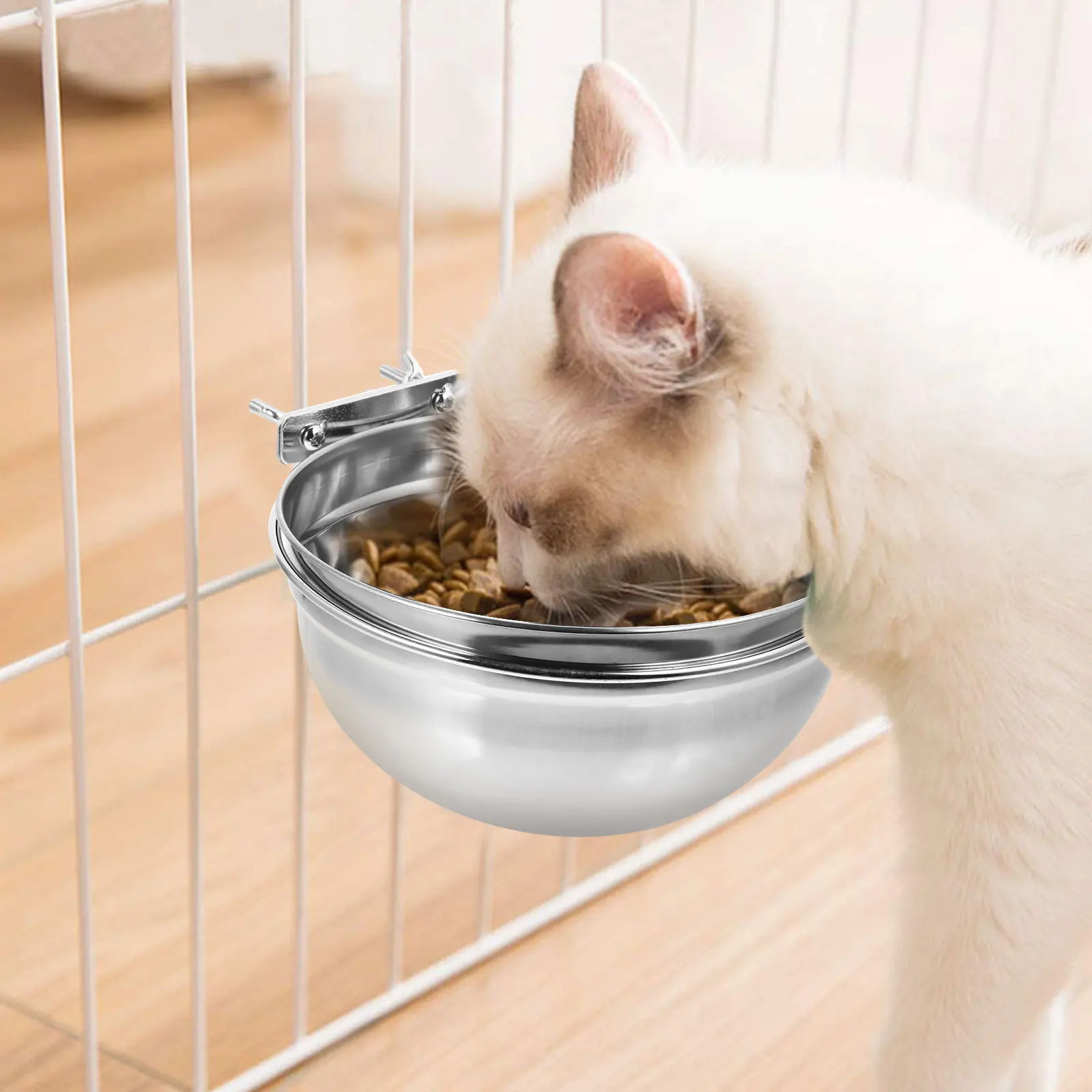 

Stainless Steel Dog Crate Bowl Hanging Cage Water Feeder Durable Removable Easy Clean Safe Healthy Capacity Pet Water Bowl