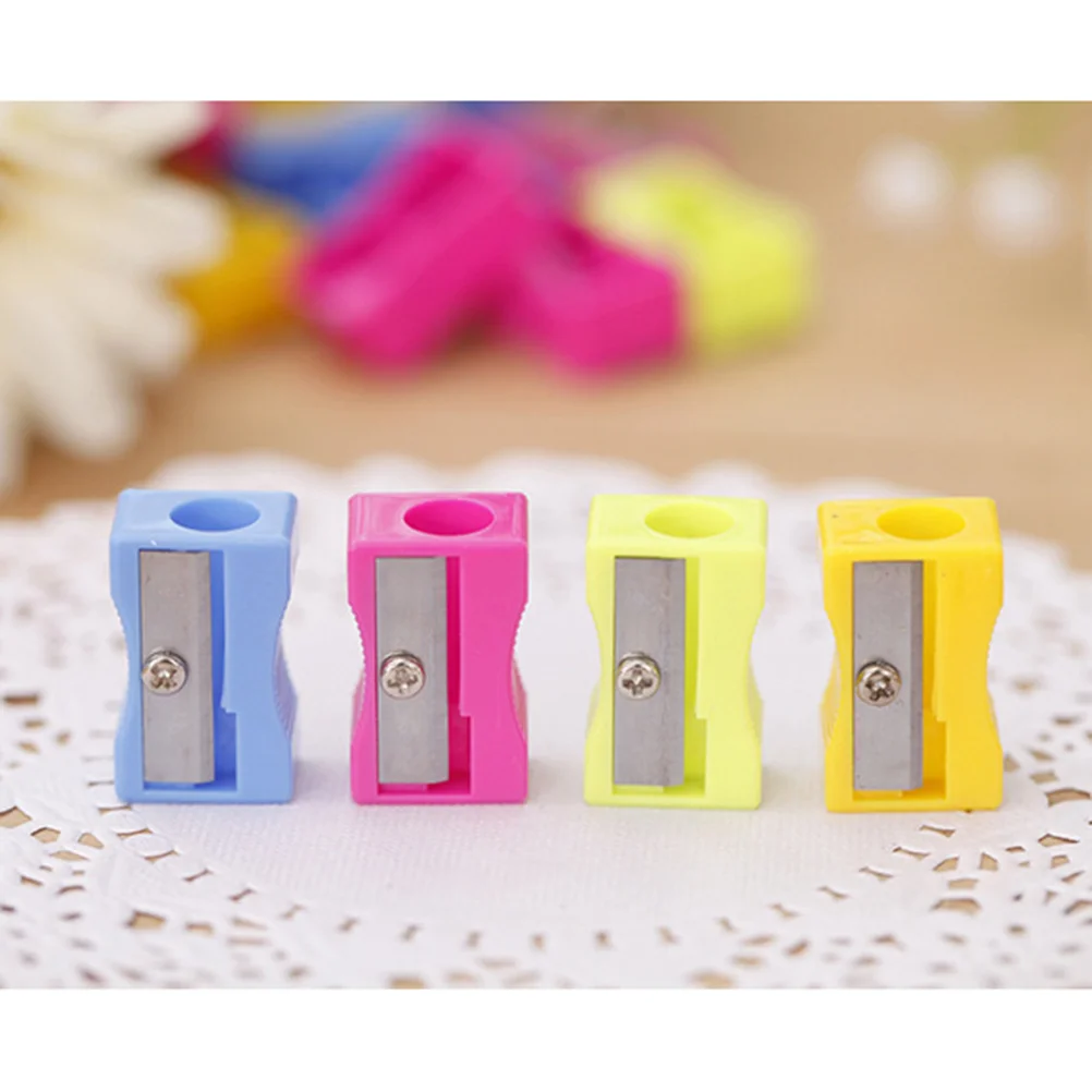 24pcs Handheld Plastic Pencil Sharpener Mini Manual Pencil Sharpener (Mixed Colors) mini pencil sharpener