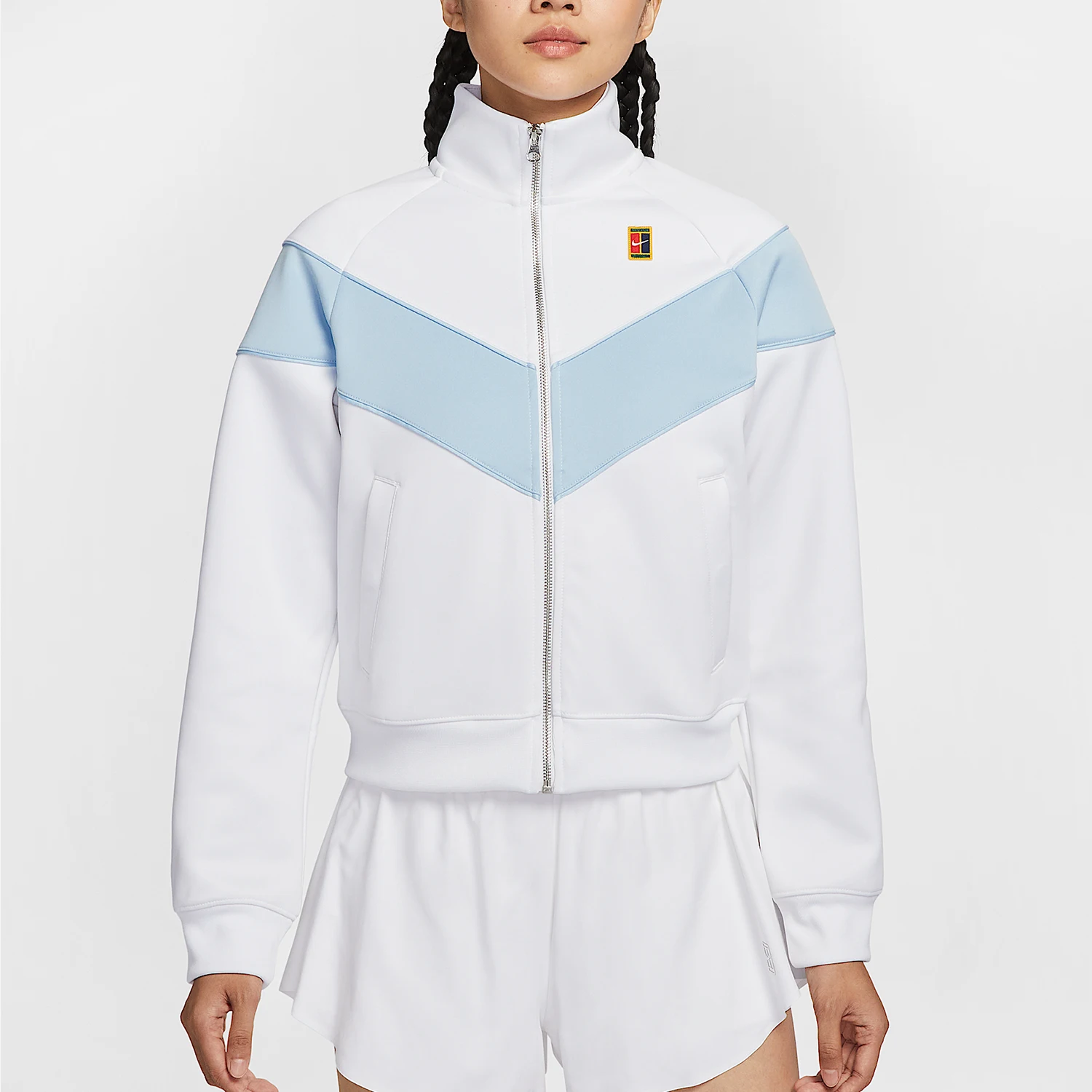 Nike genuine autumn women's sports spliced stand up collar jacket IO0486-100