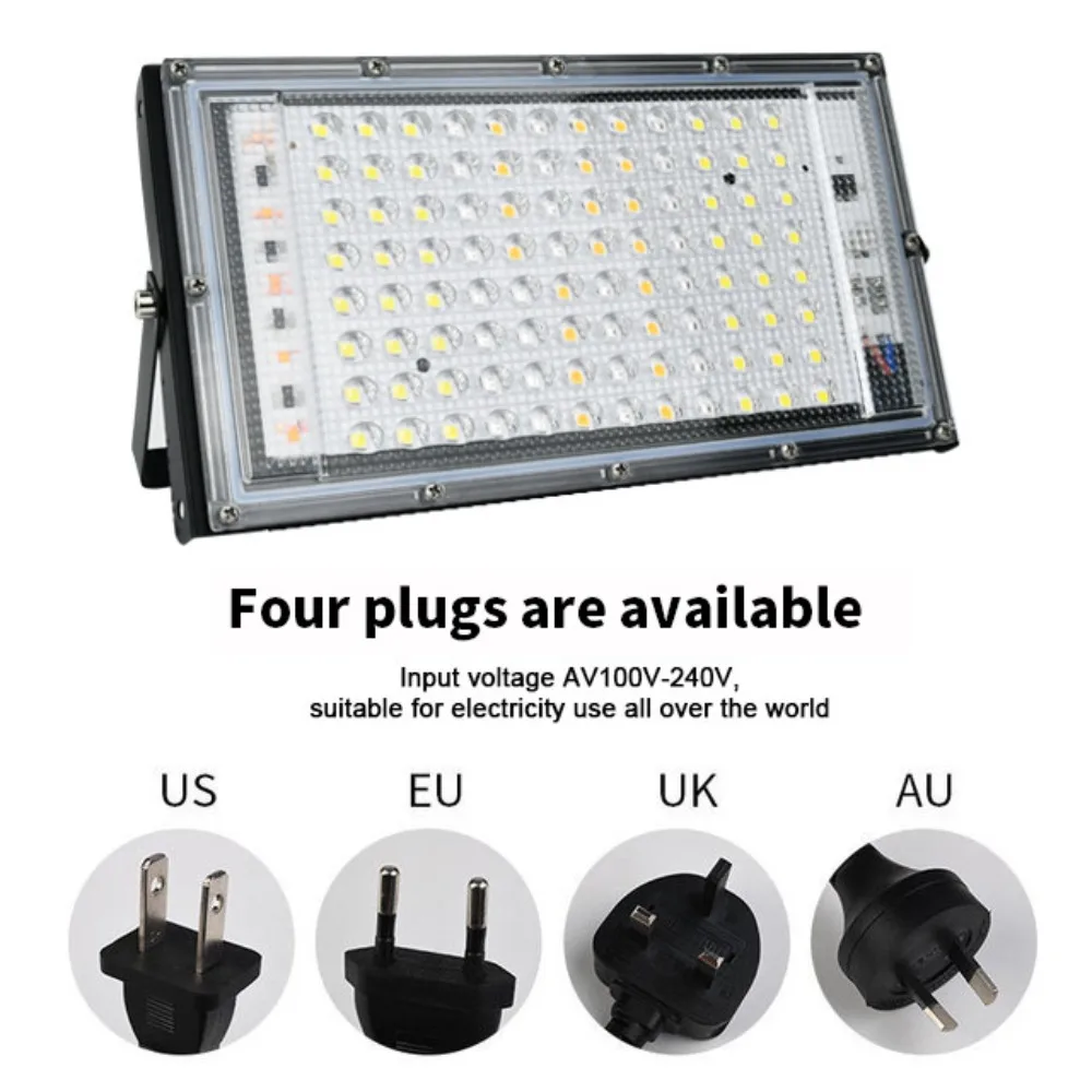 Lámpara de crecimiento de plantas de espectro completo, luz LED de 50W y 100W con soporte de trípode extensible para plantas de interior,