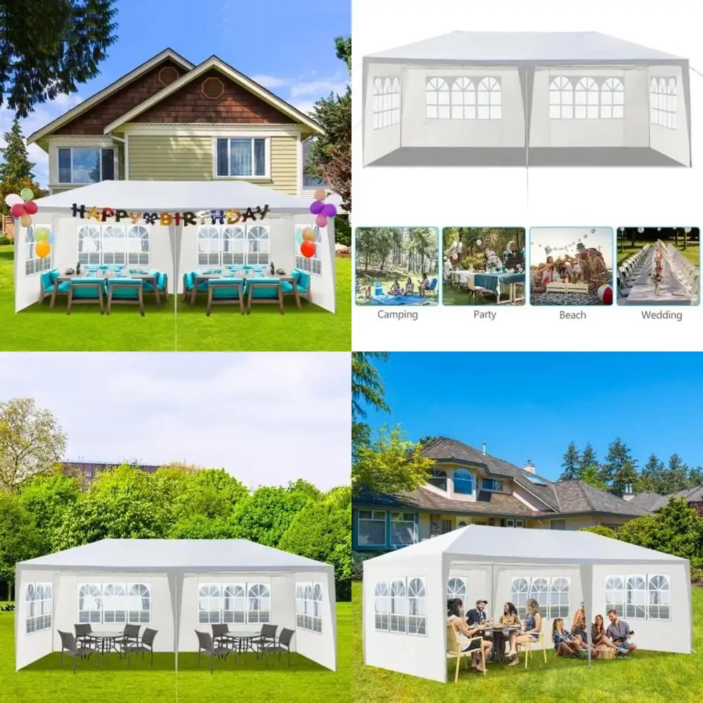

Водонепроницаемая палатка для вечеринок на открытом воздухе 10x20 с 4 съемными сторонами, укрытие для свадебной беседки в патио